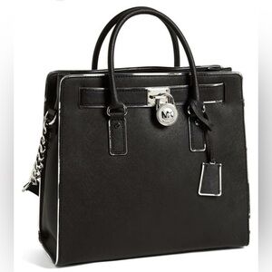 Michael Kors Black Leather Hamilton Tote